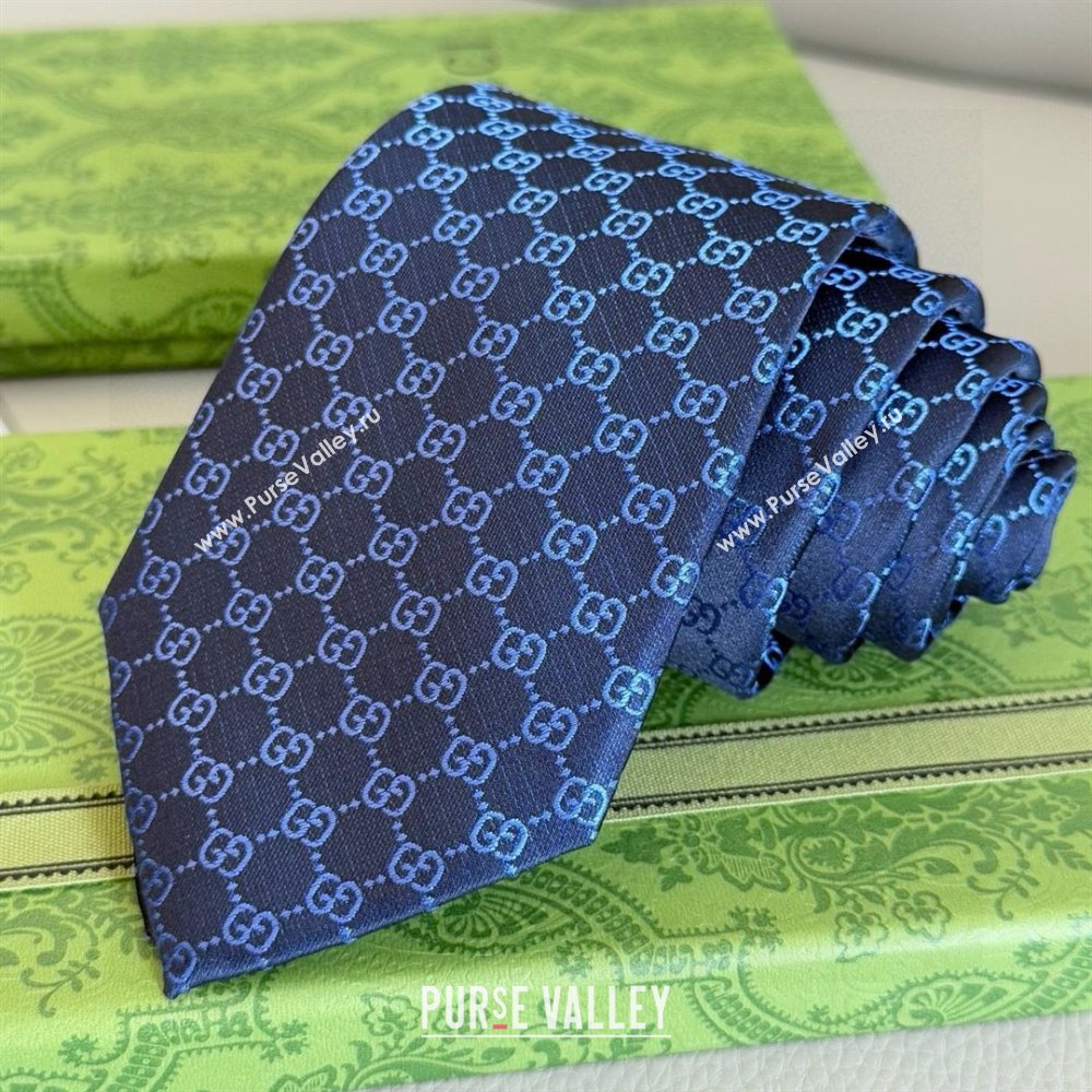 Gucci GG Silk Tie G111813 Blue 2025 (A-25111813)