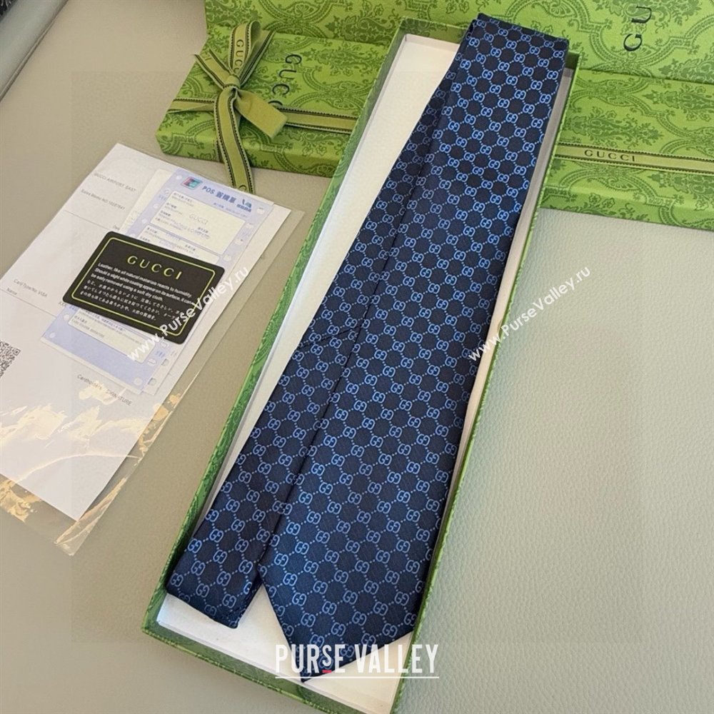 Gucci GG Silk Tie G111813 Blue 2025 (A-25111813)
