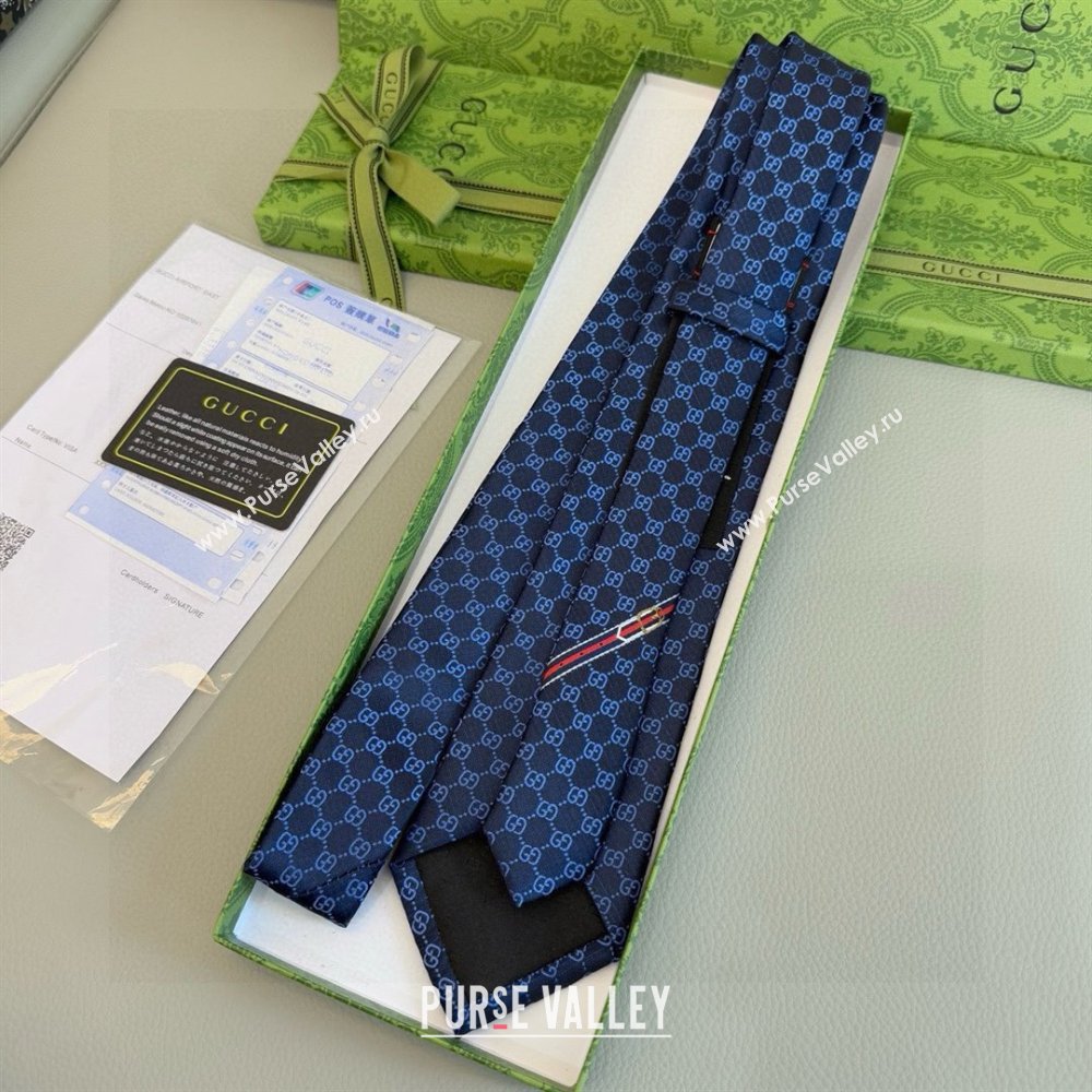 Gucci GG Silk Tie G111813 Blue 2025 (A-25111813)