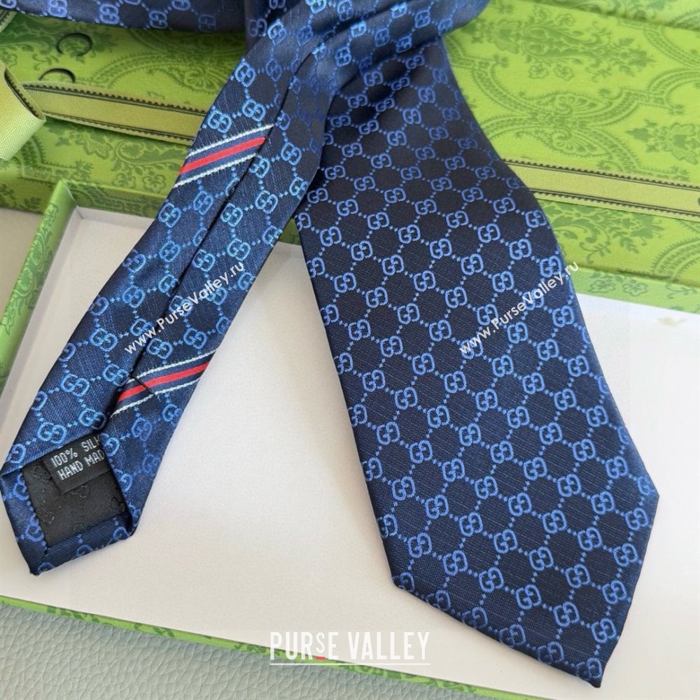 Gucci GG Silk Tie G111813 Blue 2025 (A-25111813)