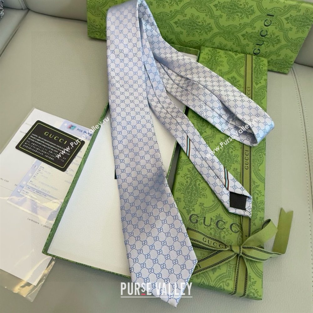 Gucci GG Silk Tie G111814 Light Blue 2025 (A-25111814)