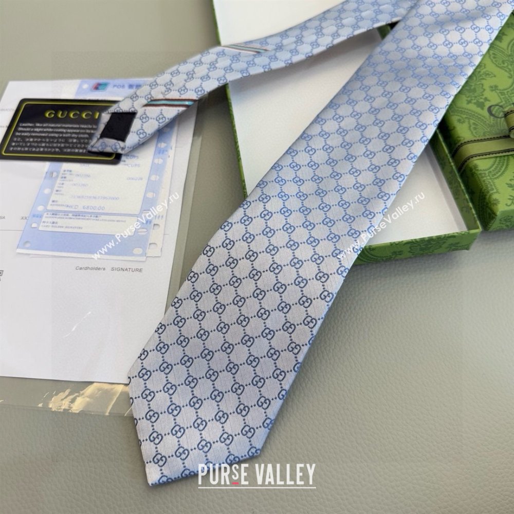 Gucci GG Silk Tie G111814 Light Blue 2025 (A-25111814)