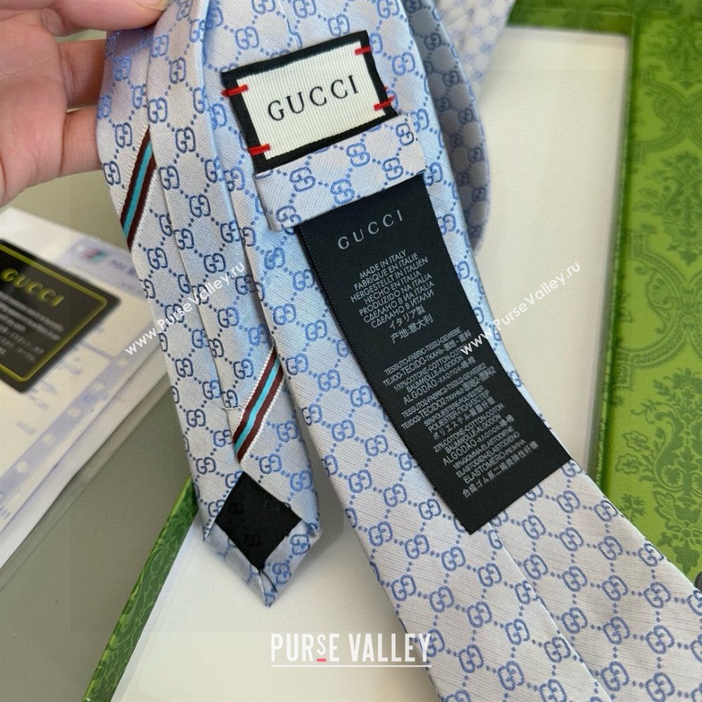 Gucci GG Silk Tie G111814 Light Blue 2025 (A-25111814)