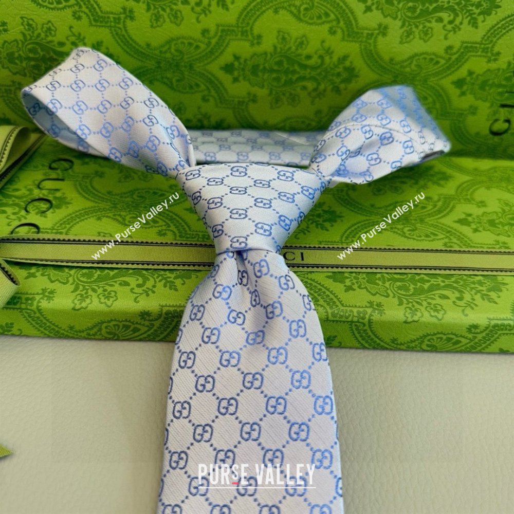 Gucci GG Silk Tie G111814 Light Blue 2025 (A-25111814)
