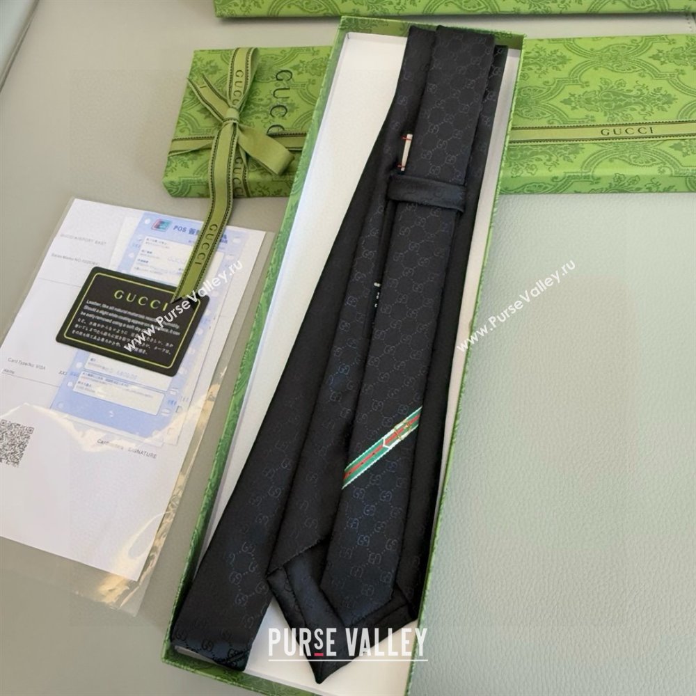 Gucci GG Silk Tie G111815 Black 2025 (A-25111815)