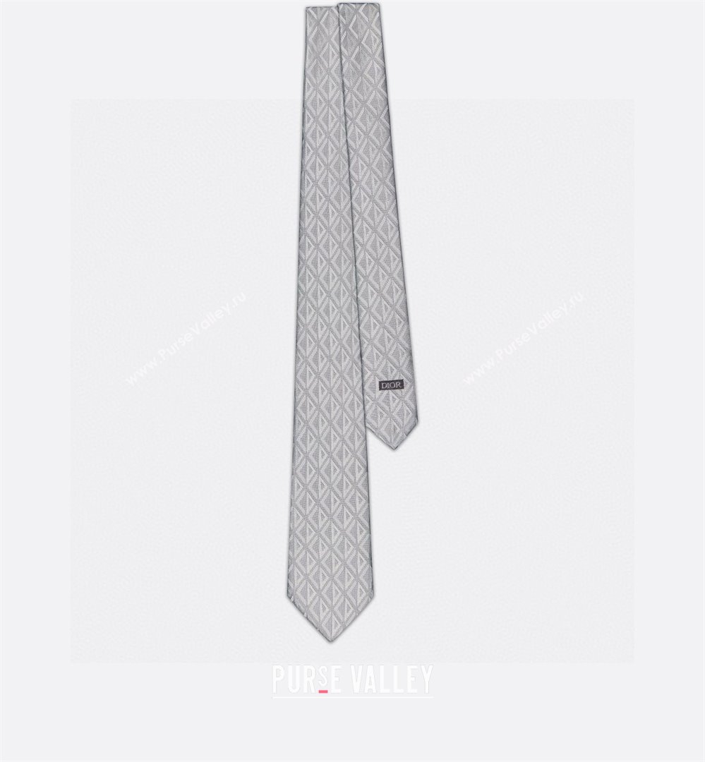 Dior CD Diamond Silk Tie D111819 Light Grey 2025 (A-25111819)