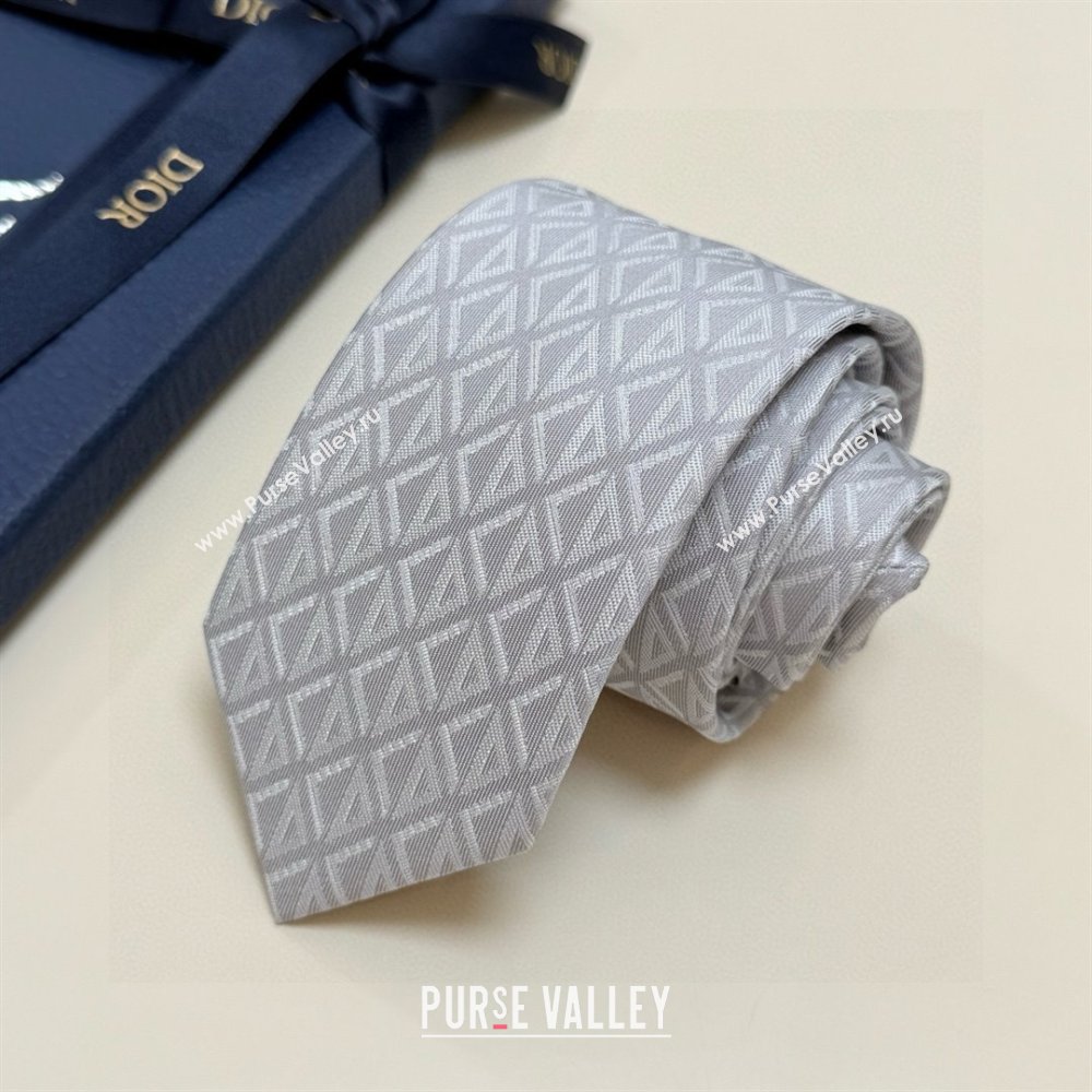 Dior CD Diamond Silk Tie D111819 Light Grey 2025 (A-25111819)