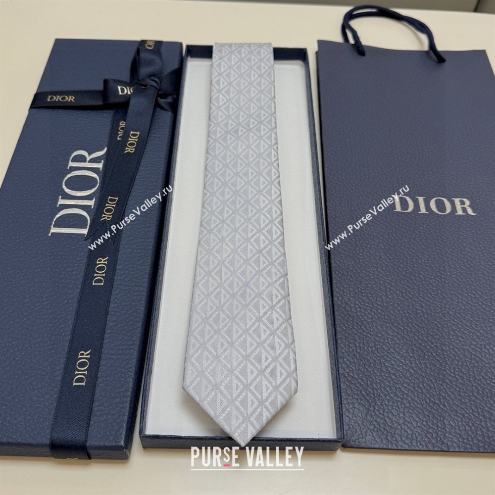 Dior CD Diamond Silk Tie D111819 Light Grey 2025 (A-25111819)