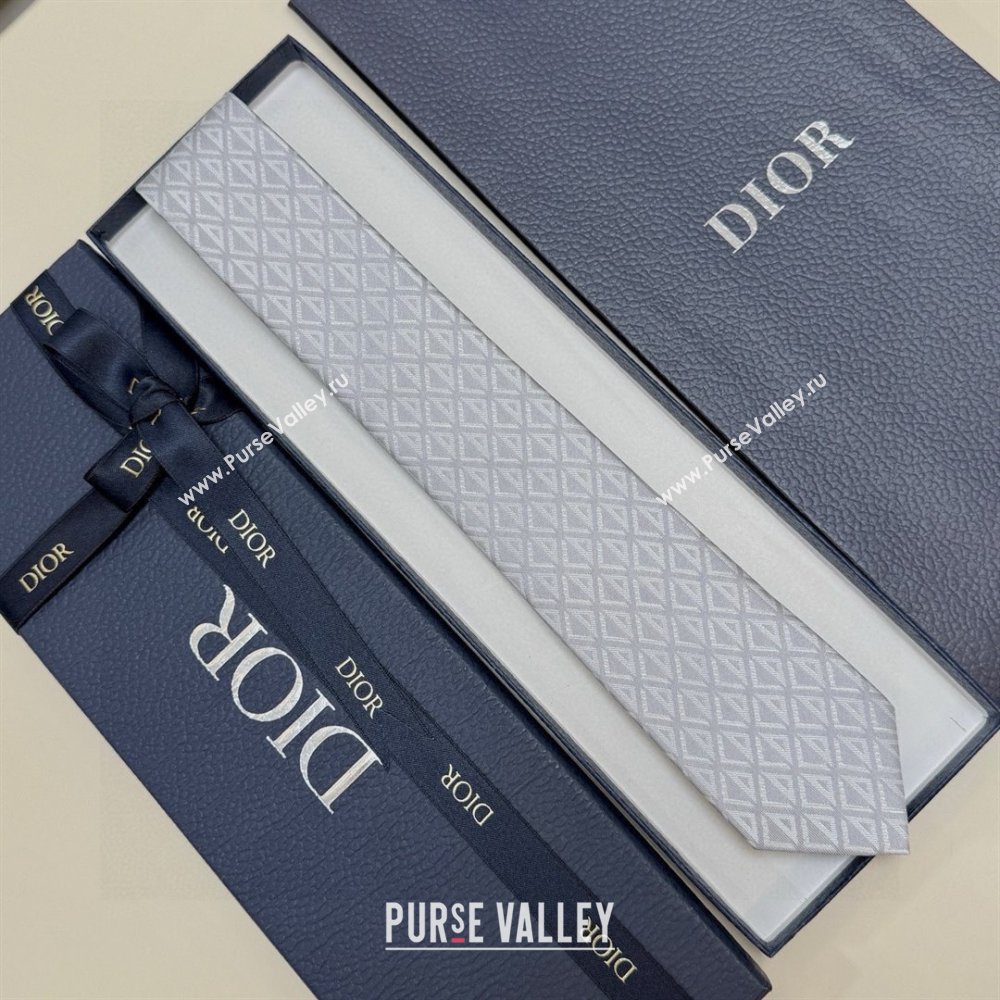 Dior CD Diamond Silk Tie D111819 Light Grey 2025 (A-25111819)