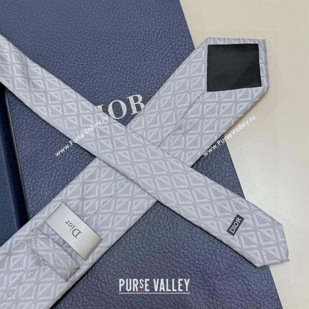 Dior CD Diamond Silk Tie D111819 Light Grey 2025 (A-25111819)