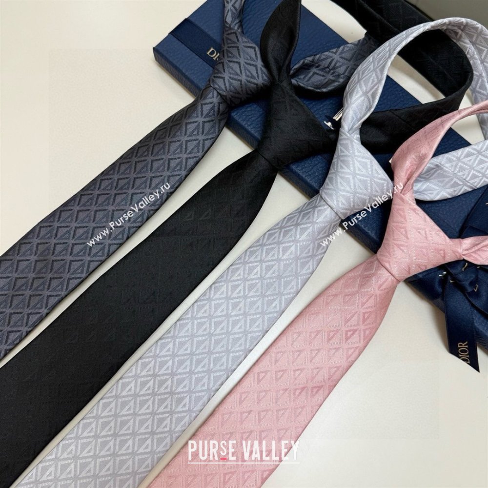 Dior CD Diamond Silk Tie D111819 Light Grey 2025 (A-25111819)