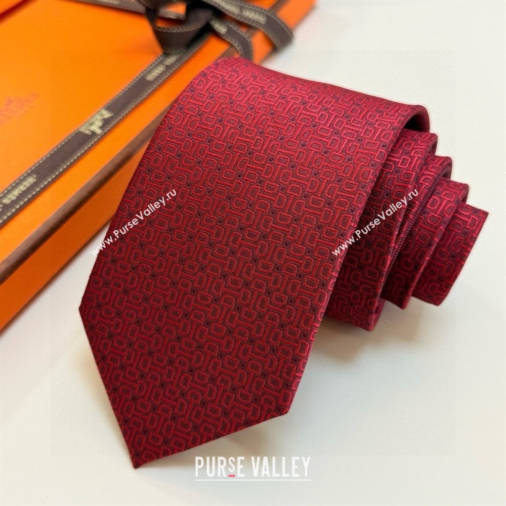 Hermes Silk Tie B111803 Deep Red 2025 (A-25111803)