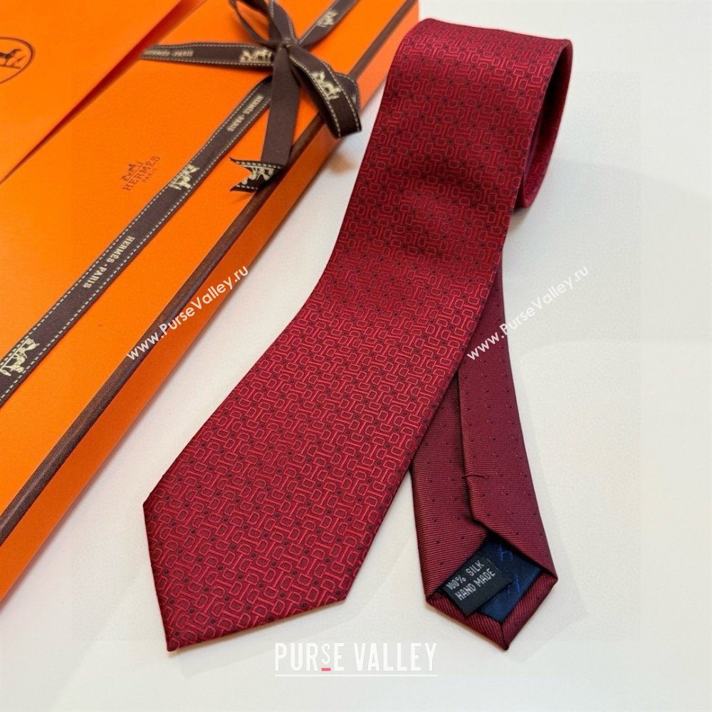 Hermes Silk Tie B111803 Deep Red 2025 (A-25111803)