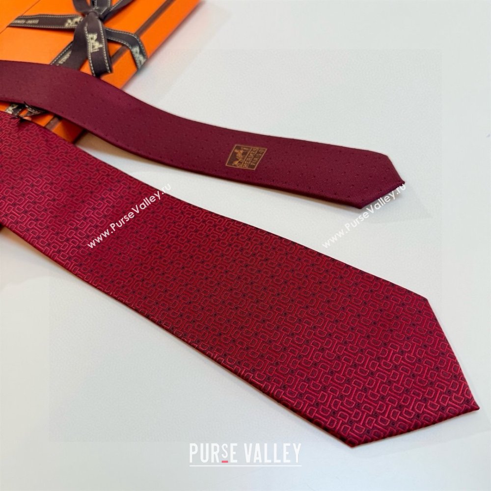 Hermes Silk Tie B111803 Deep Red 2025 (A-25111803)