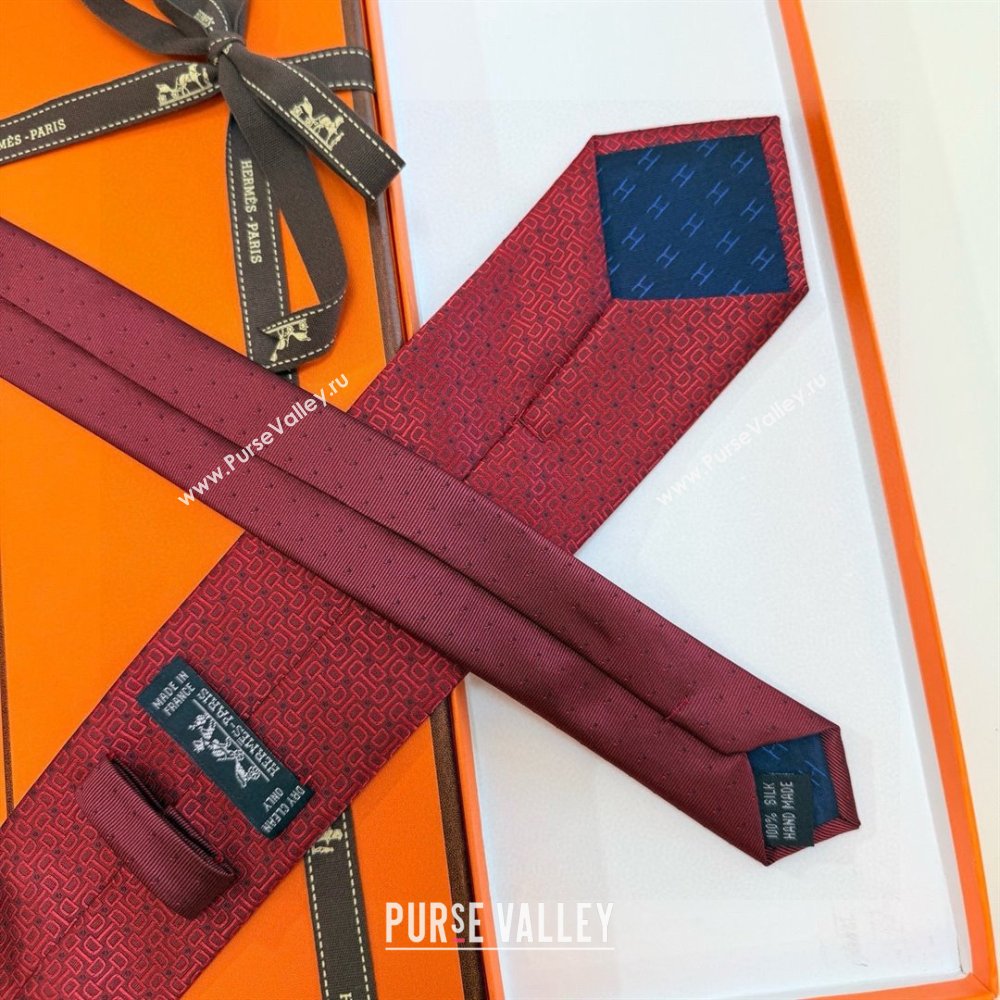 Hermes Silk Tie B111803 Deep Red 2025 (A-25111803)