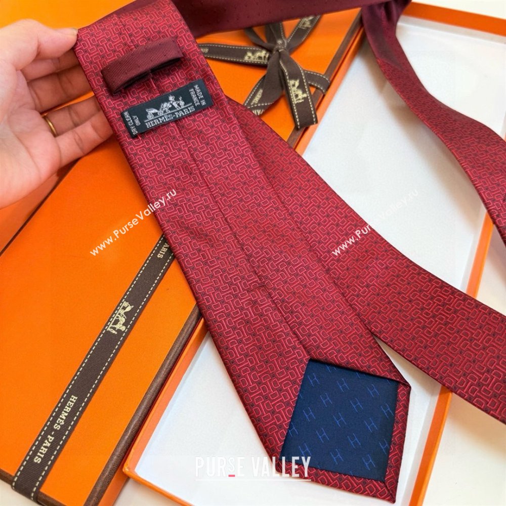 Hermes Silk Tie B111803 Deep Red 2025 (A-25111803)