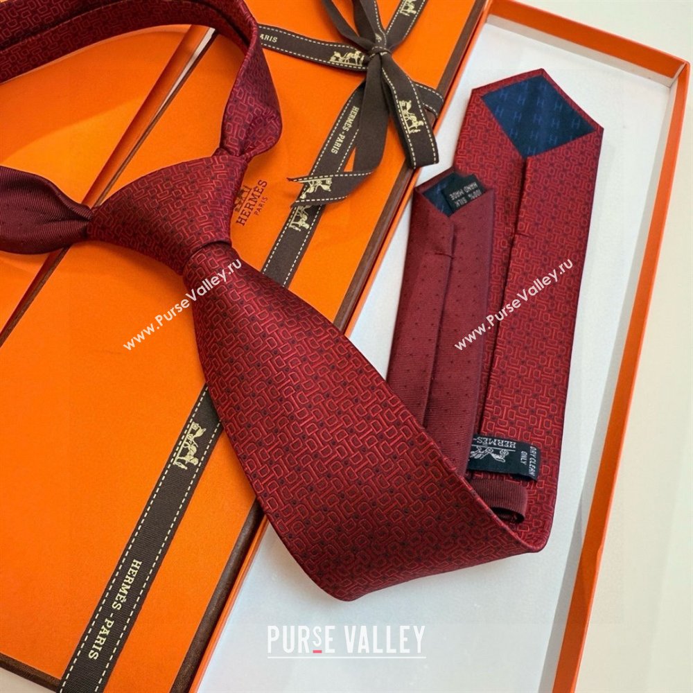 Hermes Silk Tie B111803 Deep Red 2025 (A-25111803)