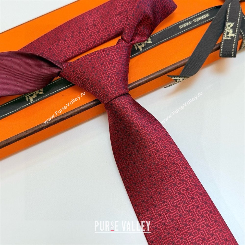 Hermes Silk Tie B111803 Deep Red 2025 (A-25111803)