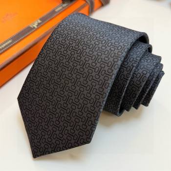 Hermes Silk Tie B111804 Black 2025 (A-25111804)