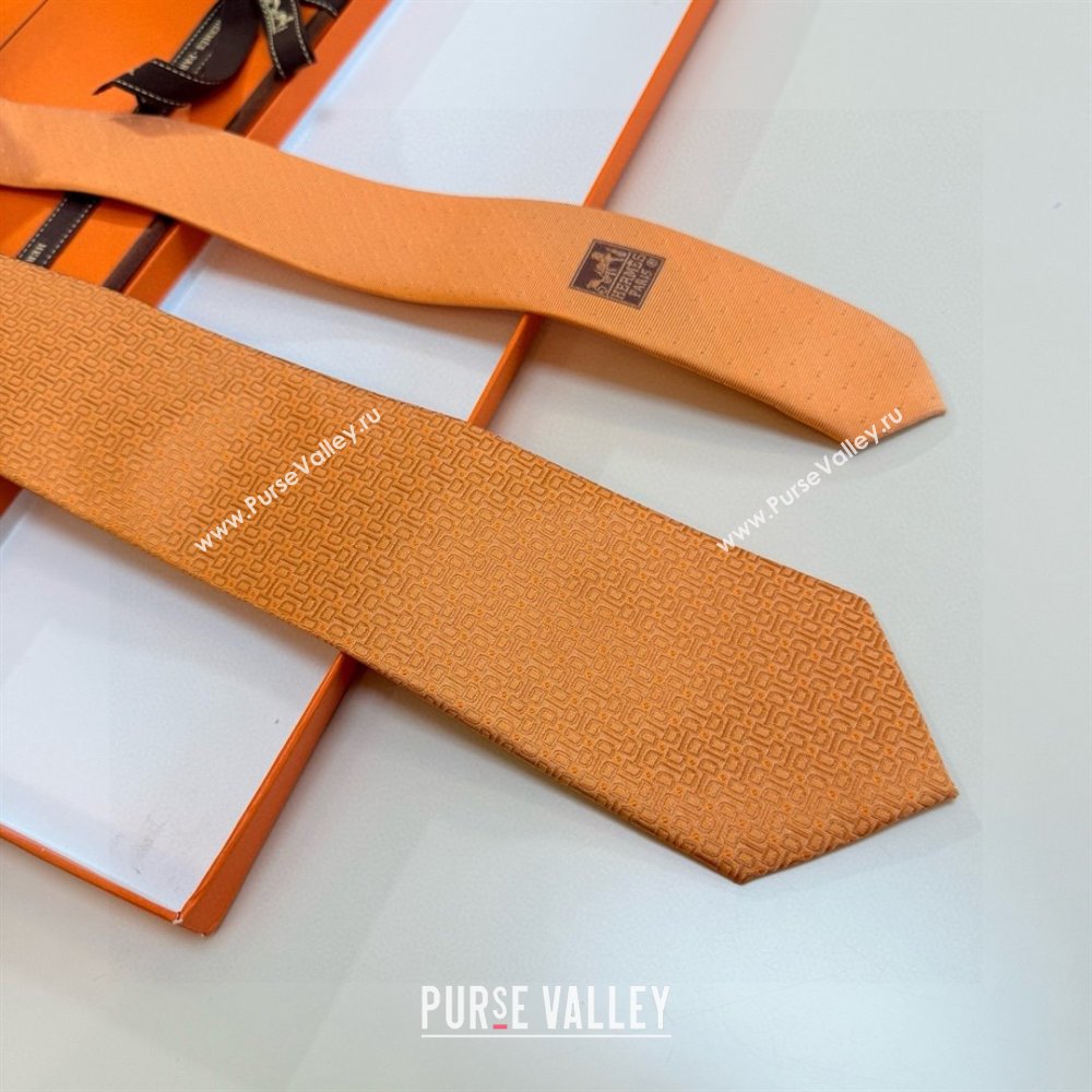 Hermes Silk Tie B111805 Orange 2025 (A-25111805)