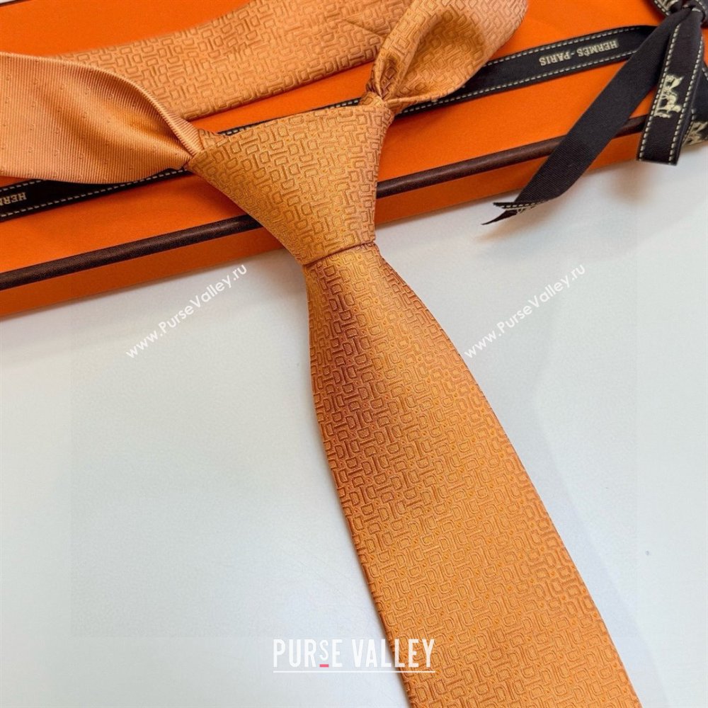 Hermes Silk Tie B111805 Orange 2025 (A-25111805)