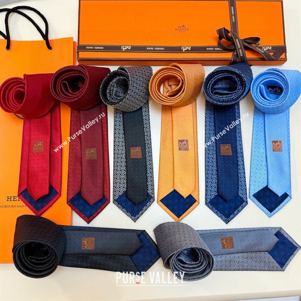 Hermes Silk Tie B111806 Blue 2025 (A-25111806)