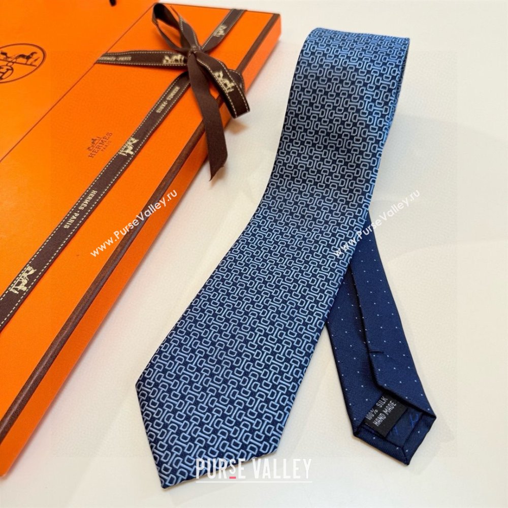 Hermes Silk Tie B111806 Blue 2025 (A-25111806)