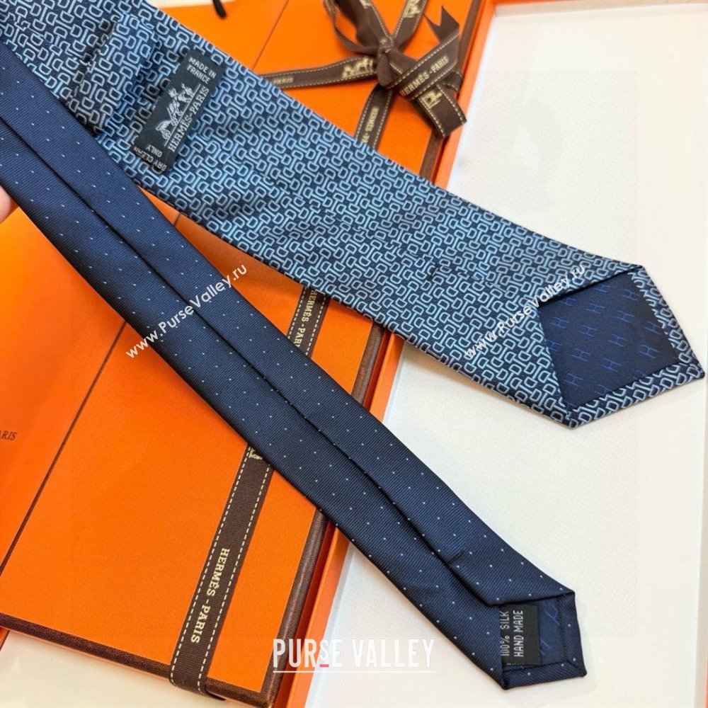 Hermes Silk Tie B111806 Blue 2025 (A-25111806)