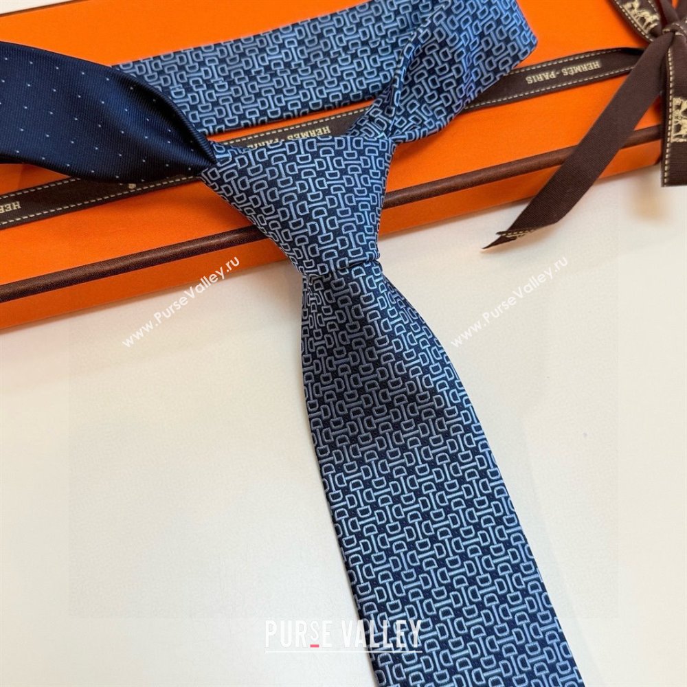 Hermes Silk Tie B111806 Blue 2025 (A-25111806)