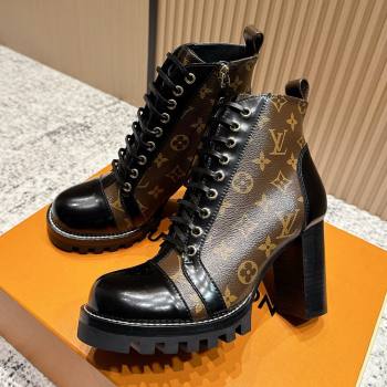 Louis Vuitton Star Trail Ankle Boots 9cm in Monogram Canvas Shiny Calfskin LV111823 Black/Brown 2025 (MD-25111823)
