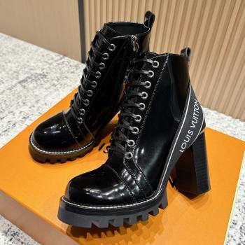 Louis Vuitton Star Trail Ankle Boots 9cm in Shiny Caflskin LV111820 Black 2025 (MD-25111820)