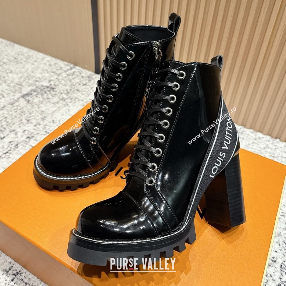 Louis Vuitton Star Trail Ankle Boots 9cm in Shiny Caflskin LV111820 Black 2025 (MD-25111820)
