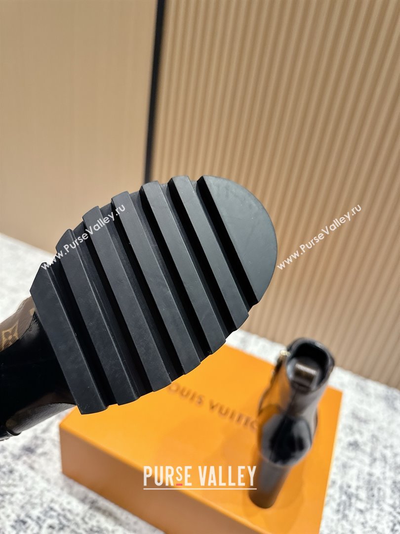 Louis Vuitton Star Trail Ankle Boots 9cm in Monogram Canvas Shiny Calfskin LV111823 Black/Brown 2025 (MD-25111823)