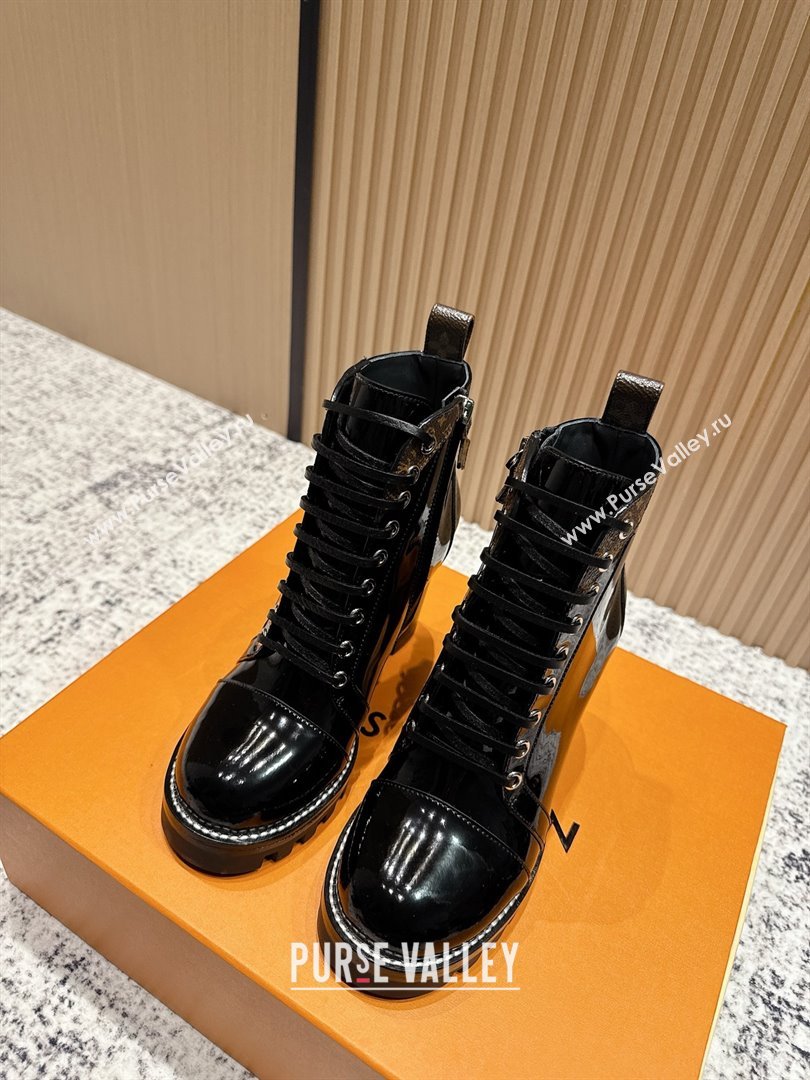 Louis Vuitton Star Trail Ankle Boots 9cm in Shiny Calfskin LV111824 Black 2025 (MD-25111824)