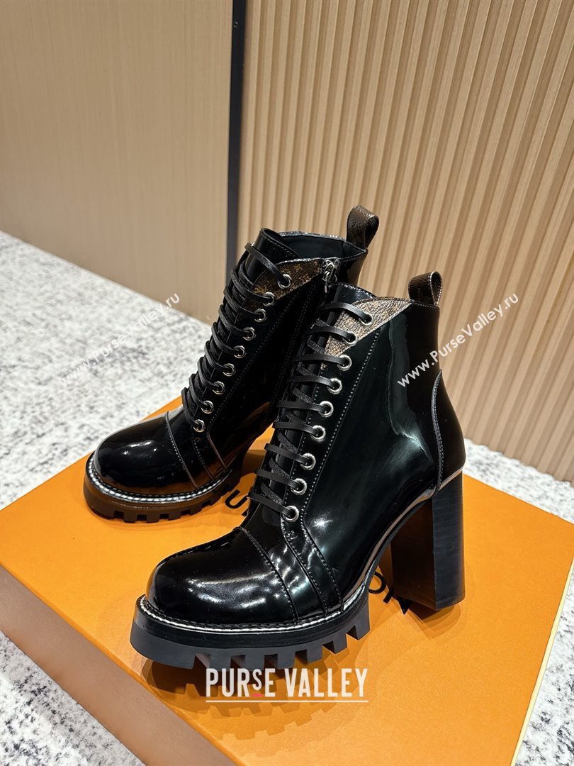 Louis Vuitton Star Trail Ankle Boots 9cm in Shiny Calfskin LV111824 Black 2025 (MD-25111824)