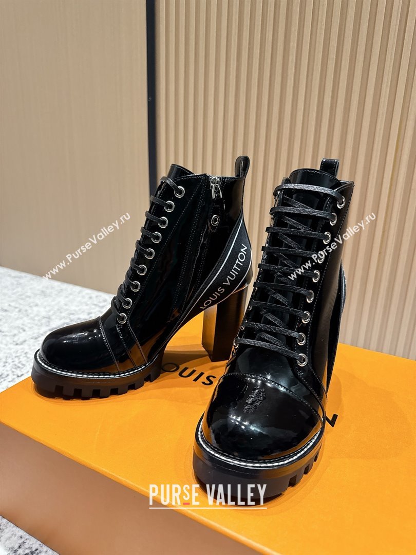 Louis Vuitton Star Trail Ankle Boots 9cm in Shiny Caflskin LV111820 Black 2025 (MD-25111820)