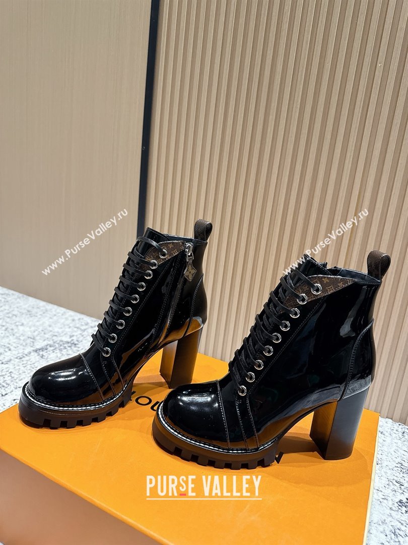 Louis Vuitton Star Trail Ankle Boots 9cm in Shiny Calfskin LV111824 Black 2025 (MD-25111824)