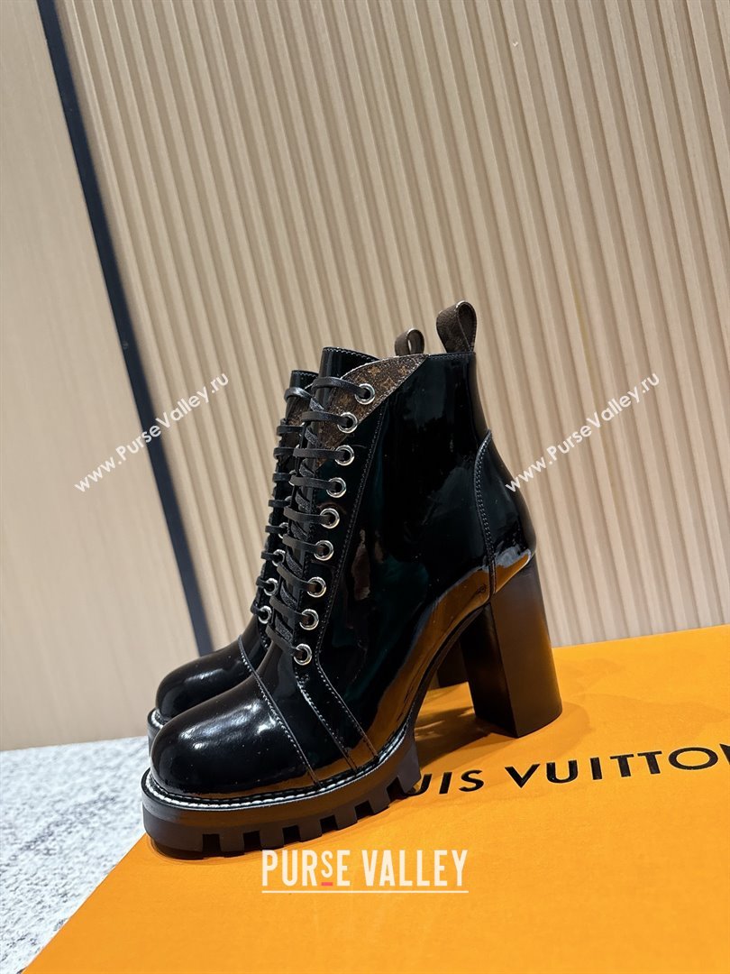 Louis Vuitton Star Trail Ankle Boots 9cm in Shiny Calfskin LV111824 Black 2025 (MD-25111824)