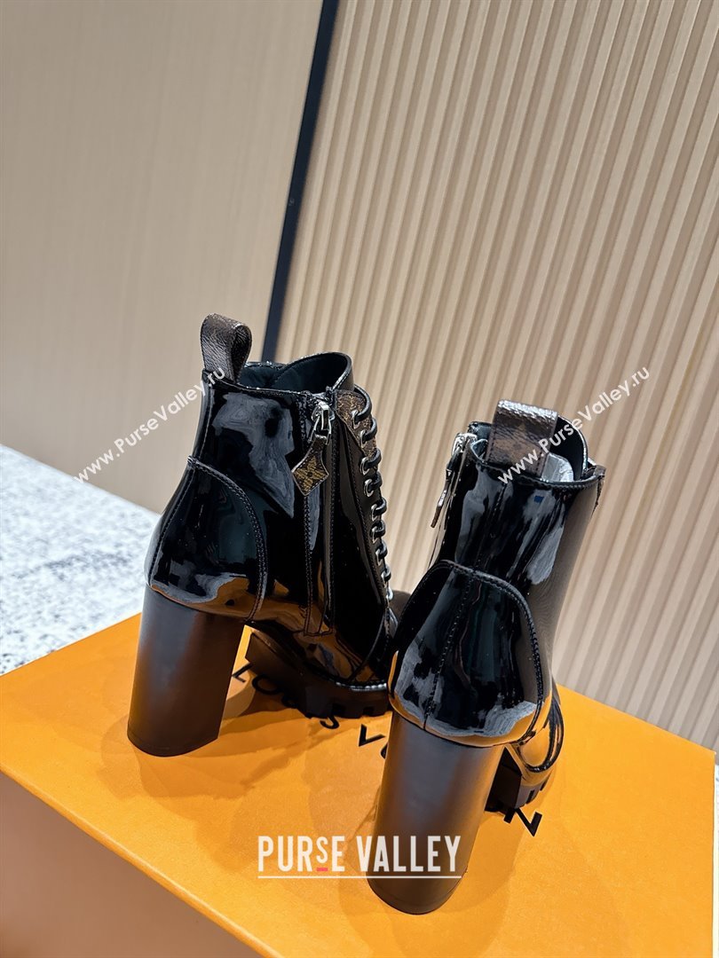 Louis Vuitton Star Trail Ankle Boots 9cm in Shiny Calfskin LV111824 Black 2025 (MD-25111824)