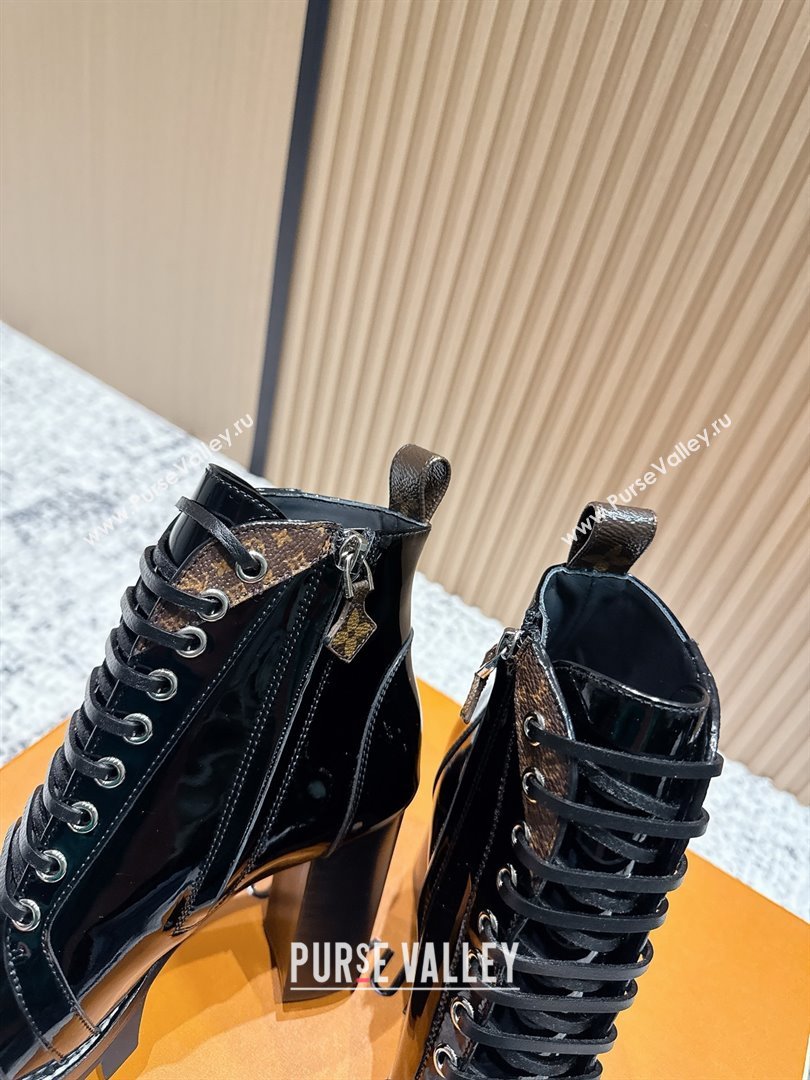 Louis Vuitton Star Trail Ankle Boots 9cm in Shiny Calfskin LV111824 Black 2025 (MD-25111824)