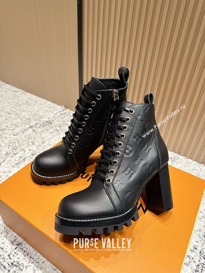 Louis Vuitton Star Trail Ankle Boots 9cm in Monogram Caflskin LV111825 Black 2025 (MD-25111825)