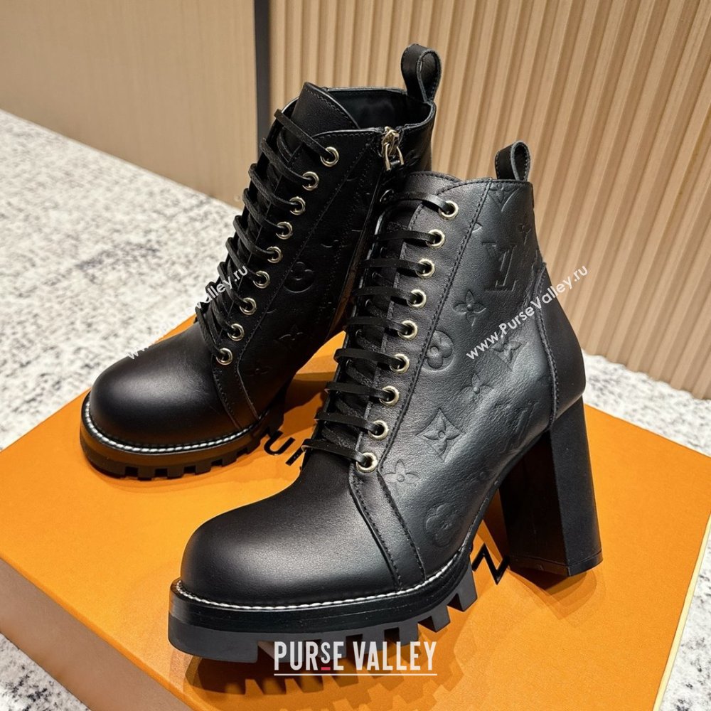 Louis Vuitton Star Trail Ankle Boots 9cm in Monogram Caflskin LV111825 Black 2025 (MD-25111825)