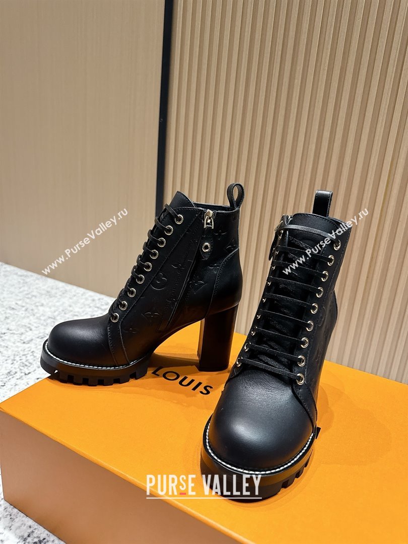 Louis Vuitton Star Trail Ankle Boots 9cm in Monogram Caflskin LV111825 Black 2025 (MD-25111825)