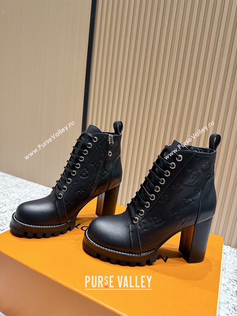 Louis Vuitton Star Trail Ankle Boots 9cm in Monogram Caflskin LV111825 Black 2025 (MD-25111825)
