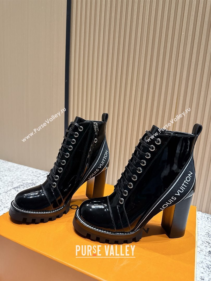 Louis Vuitton Star Trail Ankle Boots 9cm in Shiny Caflskin LV111820 Black 2025 (MD-25111820)