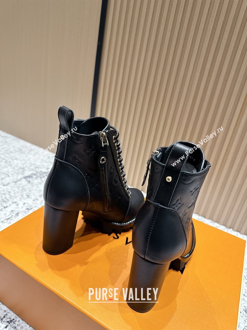 Louis Vuitton Star Trail Ankle Boots 9cm in Monogram Caflskin LV111825 Black 2025 (MD-25111825)