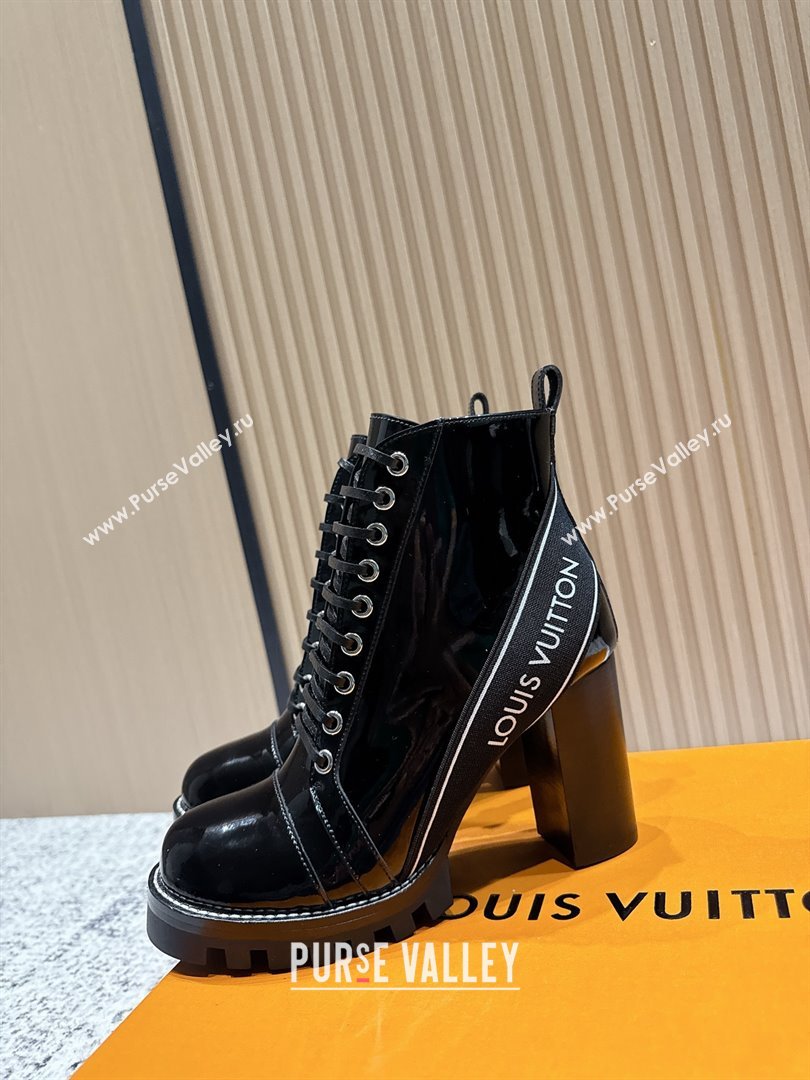 Louis Vuitton Star Trail Ankle Boots 9cm in Shiny Caflskin LV111820 Black 2025 (MD-25111820)