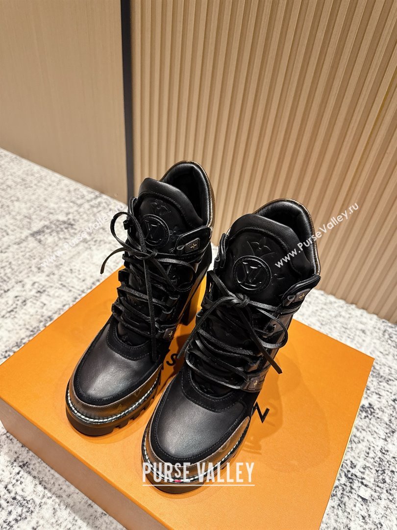 Louis Vuitton Star Trail Ankle Boots 9cm in Suede Smooth Caflskin LV111827 Black 2025 (MD-25111827)