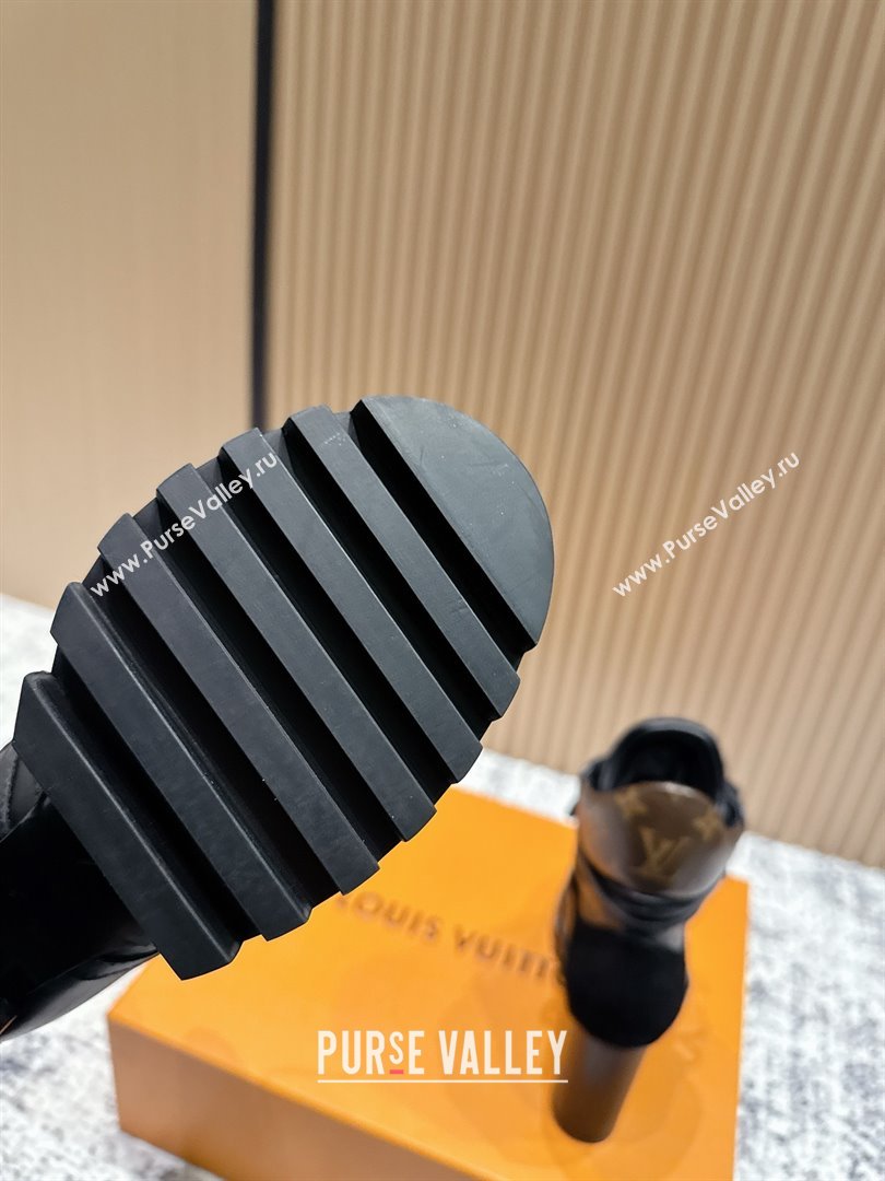 Louis Vuitton Star Trail Ankle Boots 9cm in Suede Smooth Caflskin LV111827 Black 2025 (MD-25111827)