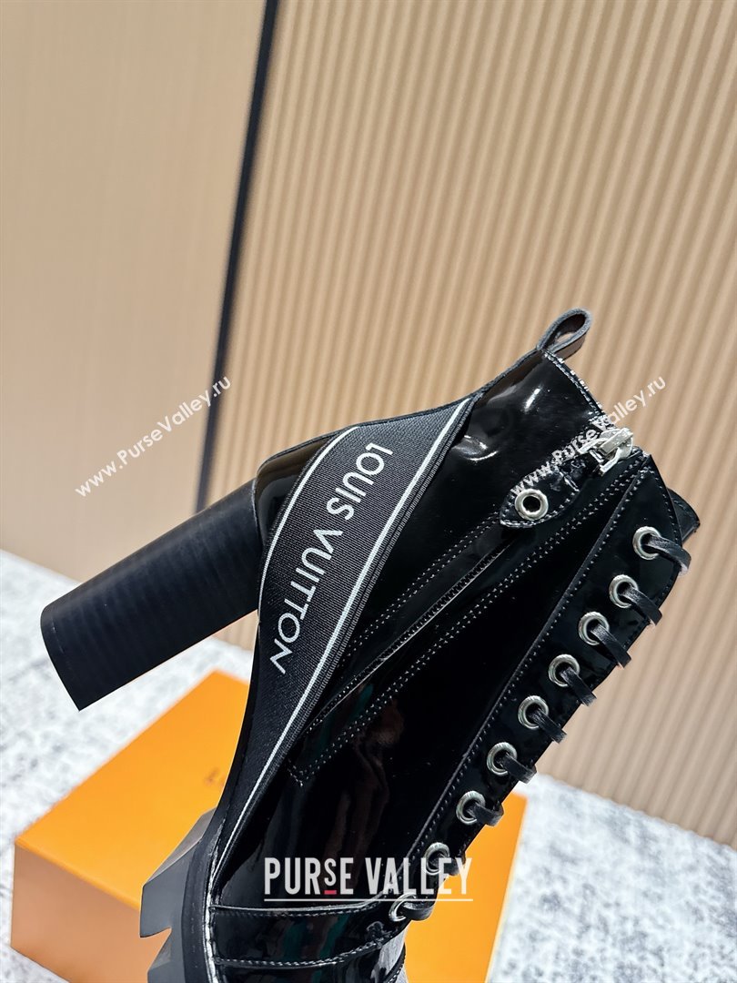 Louis Vuitton Star Trail Ankle Boots 9cm in Shiny Caflskin LV111820 Black 2025 (MD-25111820)